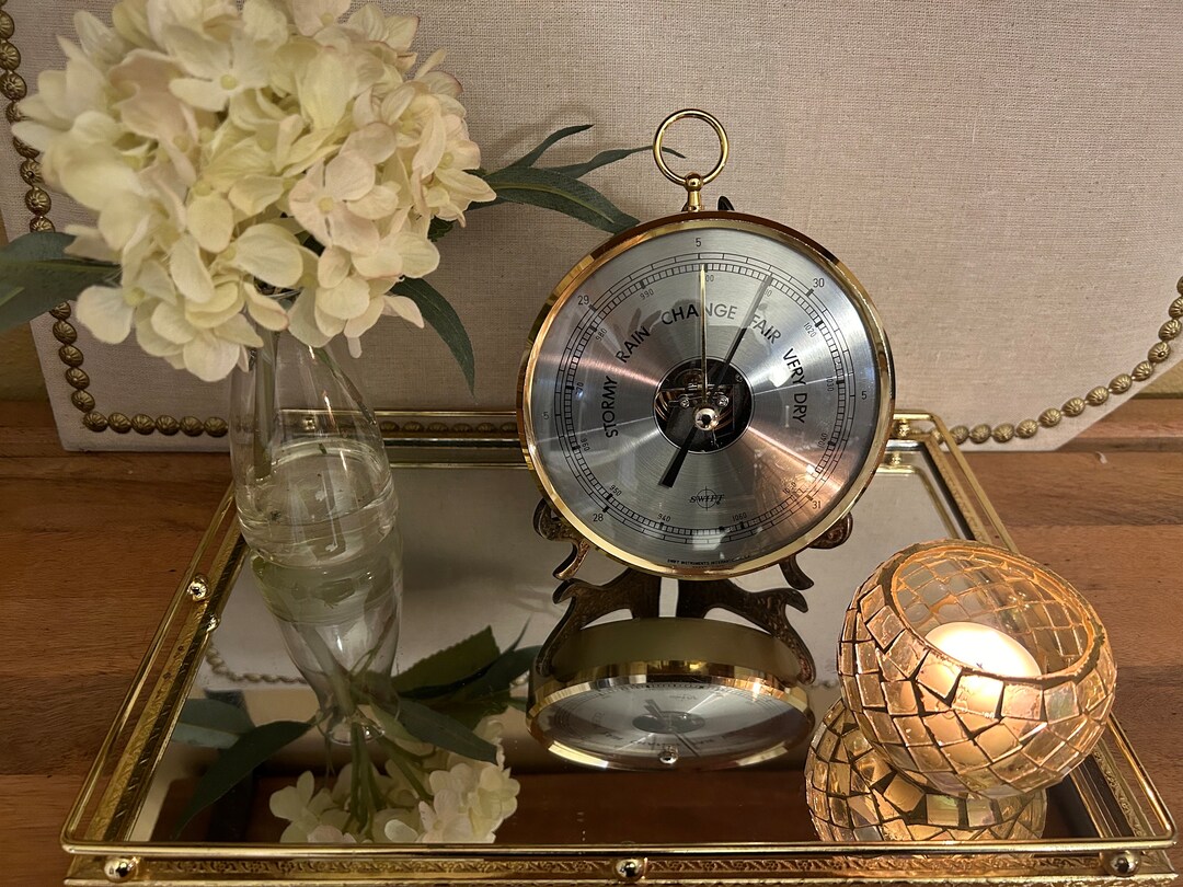 Vintage Barometer Brass Barometer Nautical Decor Weather - Etsy