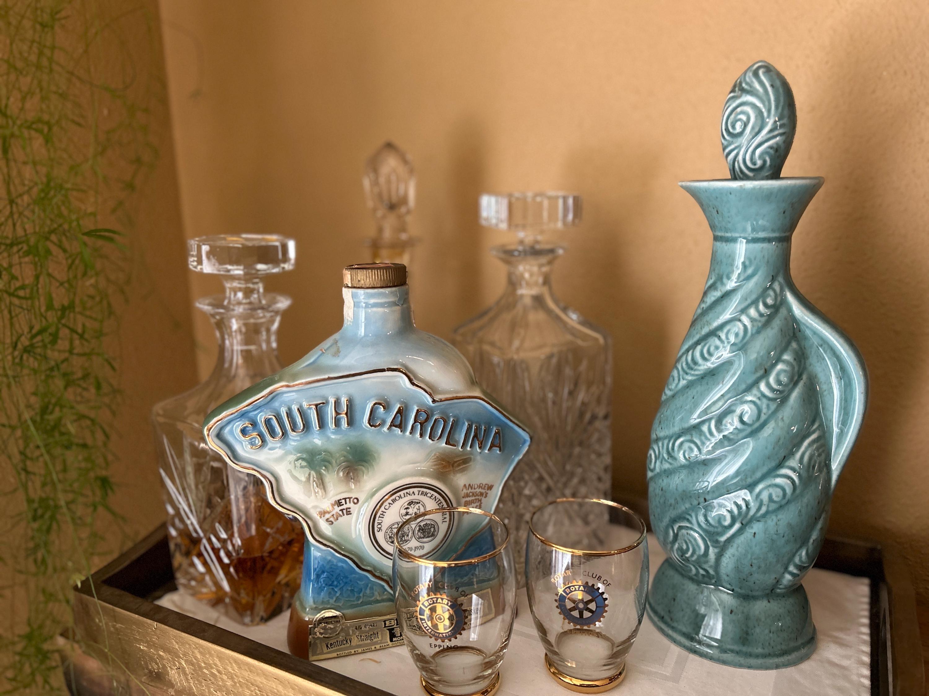 1968年製JIM BEAM 象の陶器ビンテージボトル Vintage 1966 Jim Beam Ceramic Decanter: Turquoise MCM Barware - Etsy