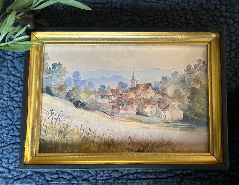 Vintage Framed Landscape Prints, Vintage Gold Frame, English Country