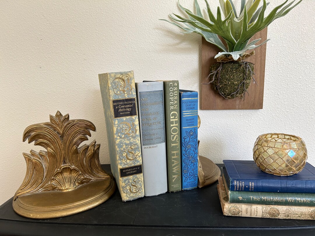 Vintage Book Ends Vintage Floating Shelf Vintage Wall Etsy