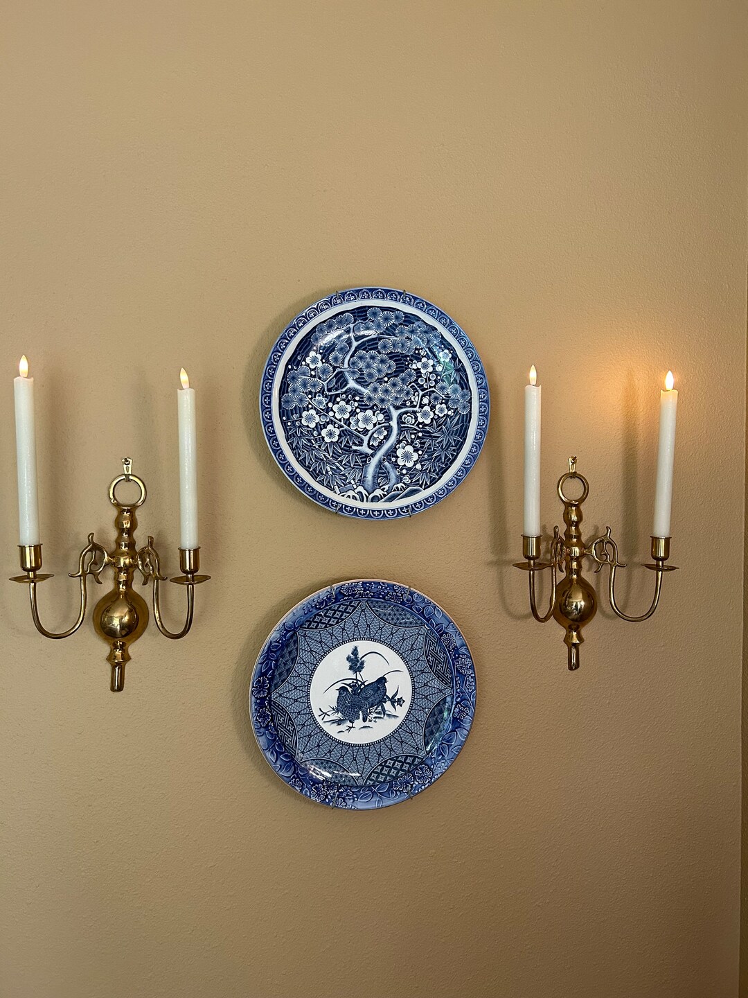 Solid Brass Candle Sconces Matching Brass Sconces Vintage Etsy