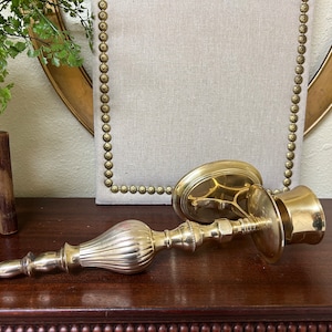 Solid brass candle sconce, Single brass sconce, Vintage brass candlestick, Brass wall sconce, Brass candle sconce, Moody candle sconce