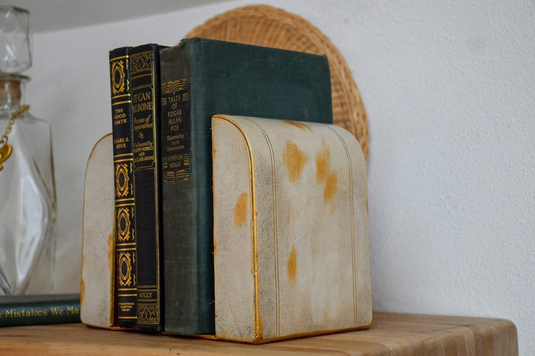 Vintage Bookends, Vintage Bookshelf Decor, Vintage Office Decor, 1970's