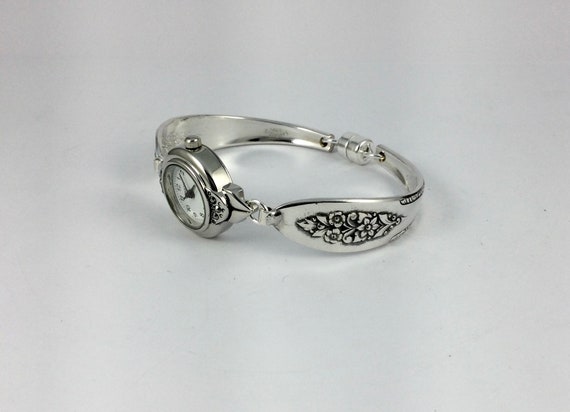 One of a kind hand crafted Silver Spoon watch with Gem Accents Spoon Watch - Etsy main image 2