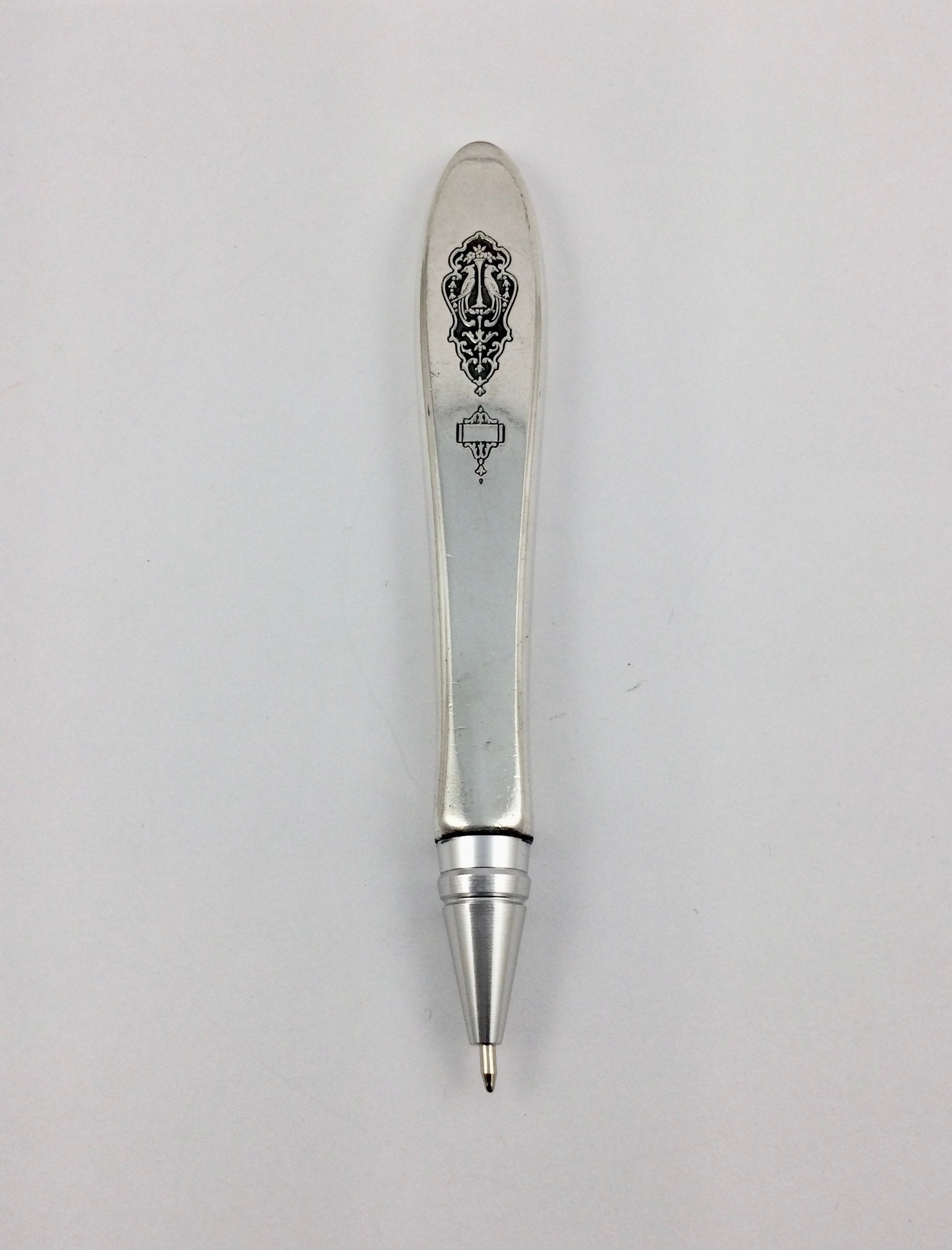 うのにもお得な情報満載！ Ink Vintage - Pen Ink Handle Knife Silverplate Pen 10003 # - 筆記具
