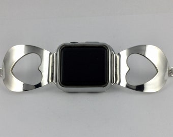 Heart iWatch Band 38mm - 40mm - 41mm / Series 10 - 42mm  Size 6 1/2 inches - Womens iWatch Strap - # 8486