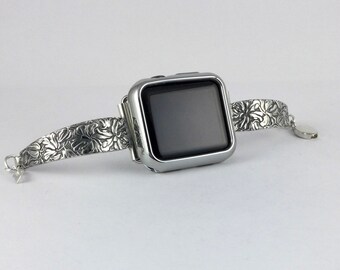 38mm - 40mm - 41mm / Series 10 - 42mm iWatch Band - Size 6 1/2 inches -  Silver iWatch Band- # 5005