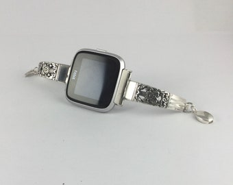 Fitbit Versa Watch Band -  Size 6 1/4 inches - Unique Fitbit Versa Band - Silver Fitbit Versa band - # 4193