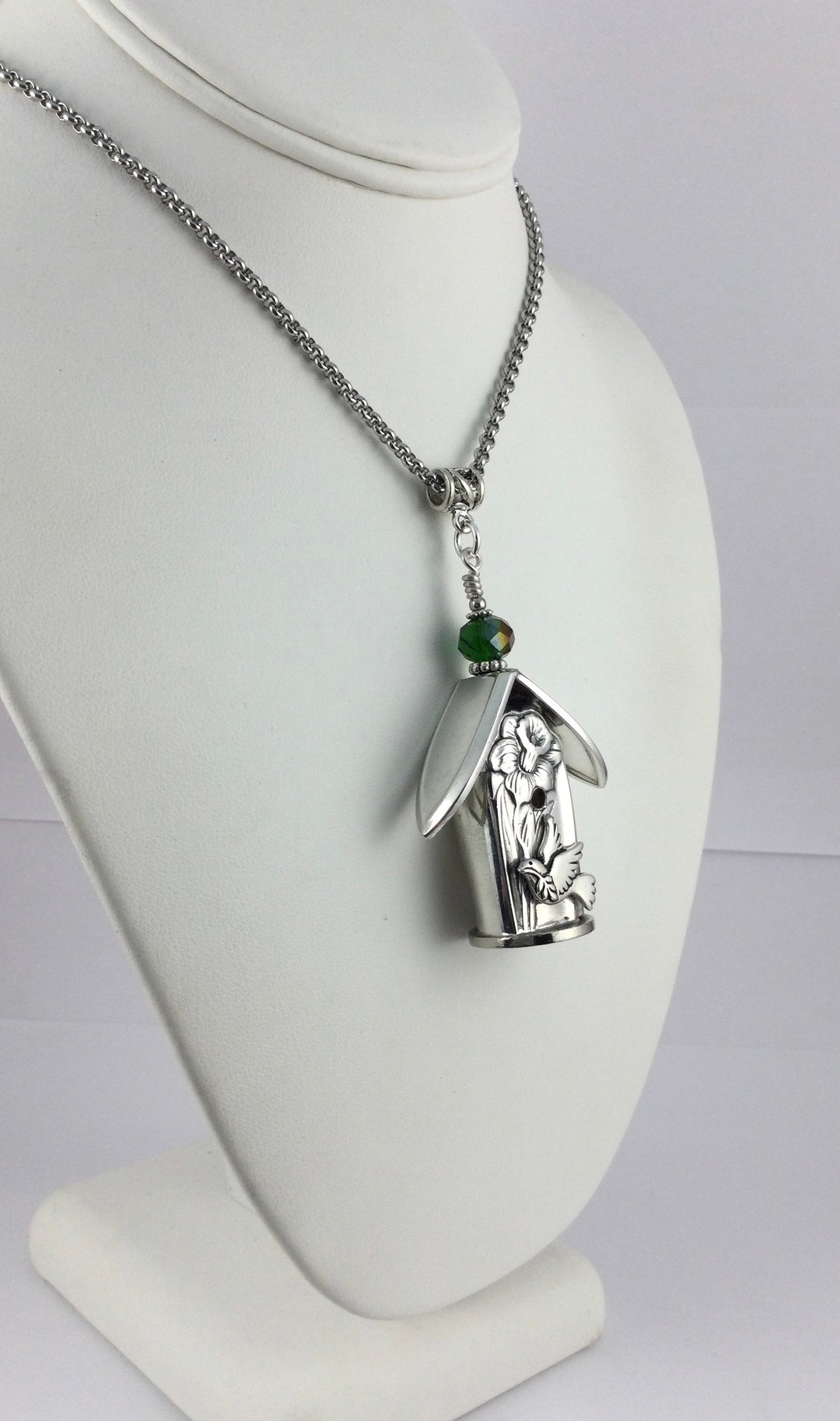 Birdhouse Necklace Flatware Necklace 7576 Etsy