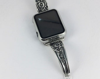 Handmade Silverplate Spoon iWatch Band: 42-49mm, 6 3/4 inch - # 12235