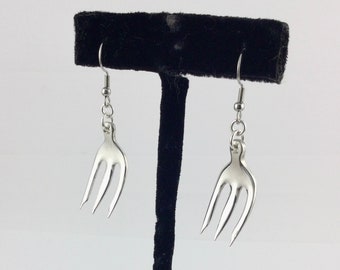 Flatware  Earrings - Pickle Fork Earrings - Flatware Jewelry - # 8521
