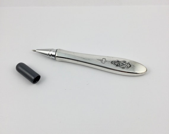 【有名人芸能人】 Silverplate Knife 10003 # - Pen Ink Vintage - Pen Ink Handle 筆記具