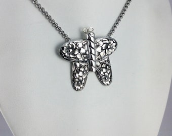 Butterfly Necklace - Flatware Jewelry - Flatware Necklace - # 7272
