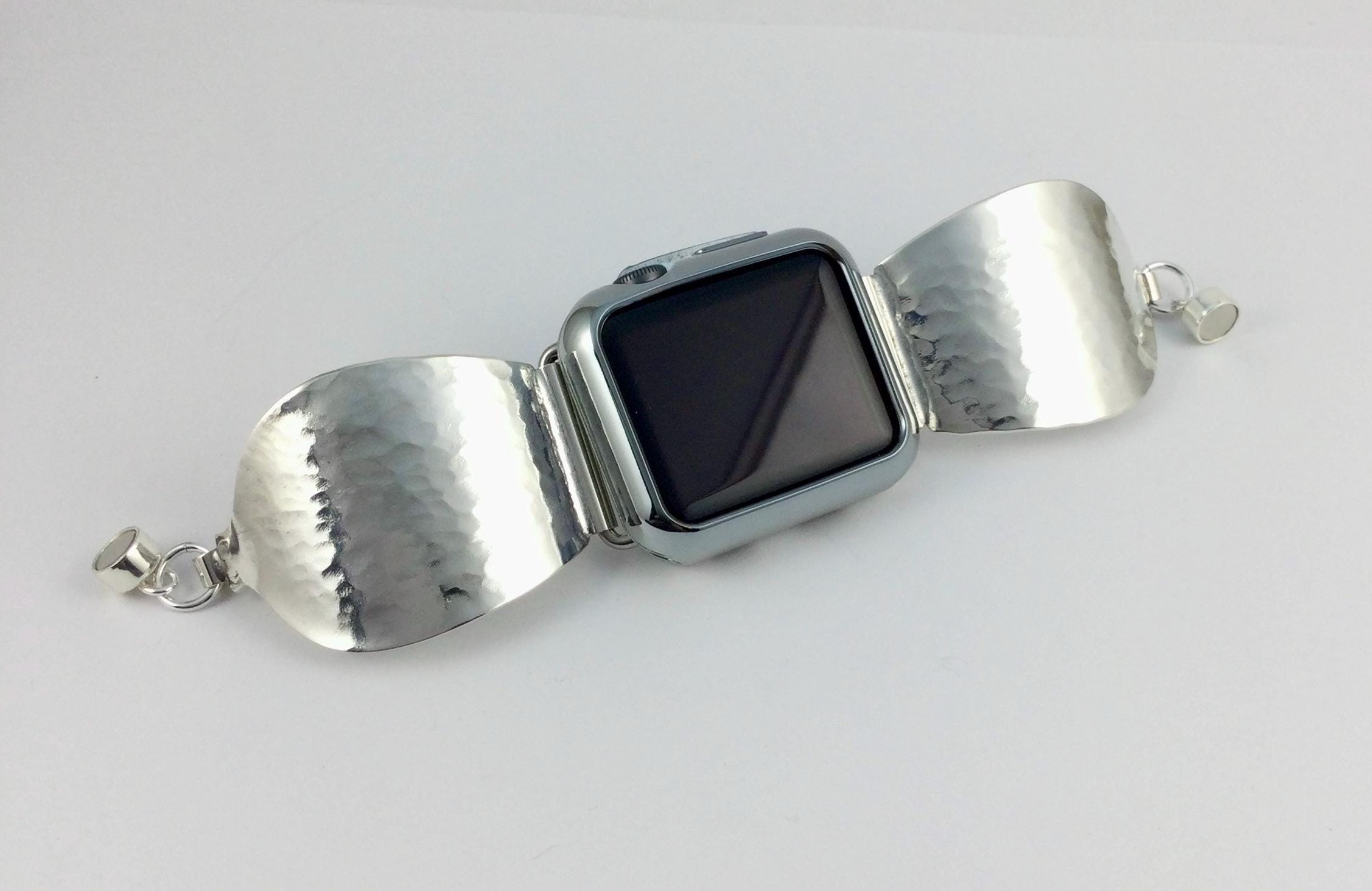 38mm - 40mm - 41mm / Series 10/11 - 42mm iWatch Band - Size 6 1/2 inches - Womens Silver iWatch Band - # 12195