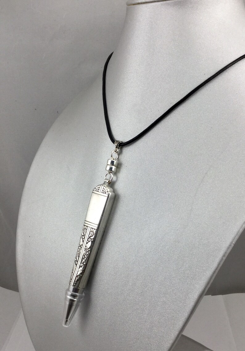 Ink Pen Necklace Detachable Ink Pen Necklace Antique Pen Etsy
