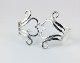 Heart Fork Bracelet - Size 6 3/4 inches - Flatware Jewelry - # 8061