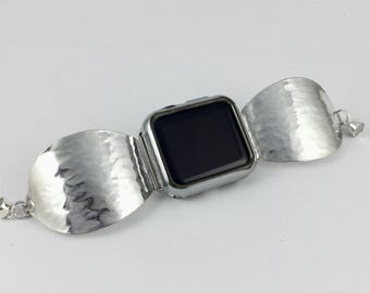 38mm - 40mm - 41mm / Series 10/11 - 42mm iWatch Band - Size 6 1/2 inches - Womens Silver iWatch Band  - # 11621