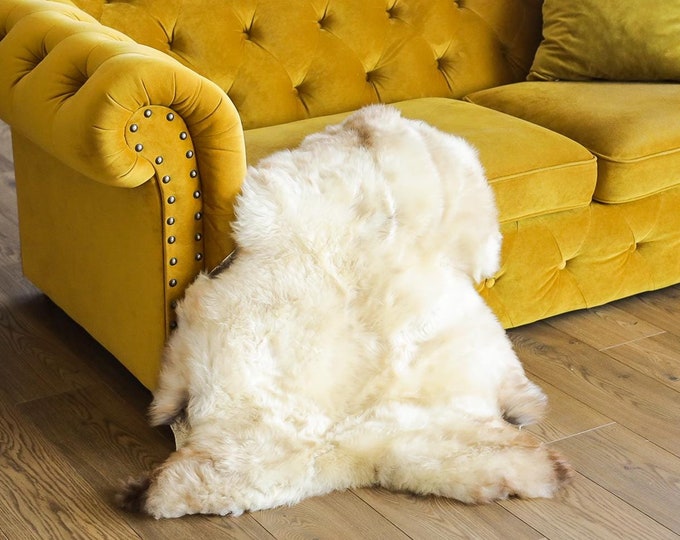 Real Sheepskin Rug Shaggy Rug Chair Cover Scandinavian Home Sheepskin Throw Sheep Skin Ivory Brown Sheepskin Home Decor Rugs #Mher72