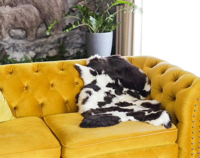 Real Sheepskin Rug Shaggy Rug Chair Cover Scandinavian Home Sheepskin Throw Sheep Skin Ivory Brown Sheepskin Home Decor Rugs #Mher58