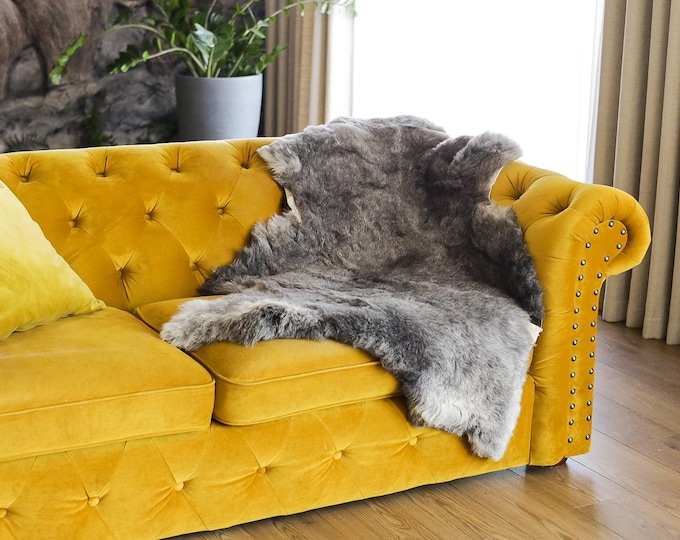 Real Sheepskin Rug Shaggy Rug Chair Cover Scandinavian Home Sheepskin Throw Sheep Skin Gray Sheepskin Home Decor Rugs #Mher66