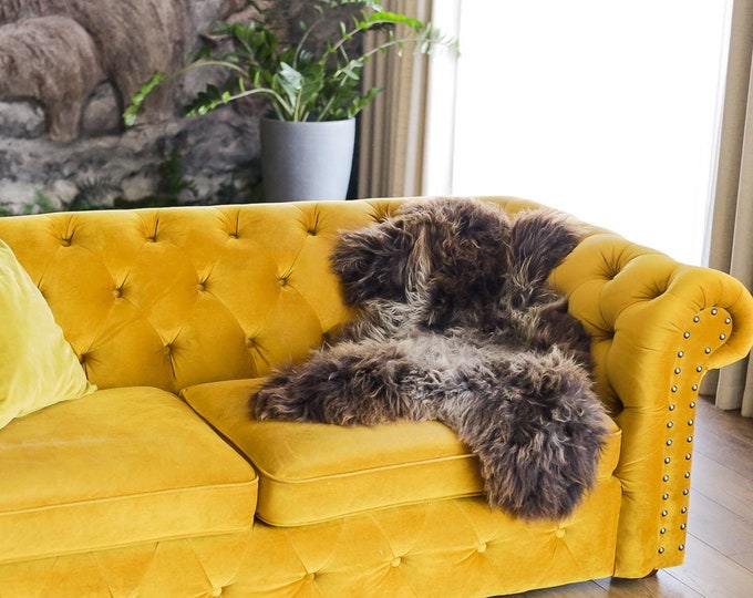 Real Sheepskin Rug Shaggy Rug Chair Cover Scandinavian Home Sheepskin Throw Sheep Skin Gray Brown Sheepskin Home Decor Rugs #Mher57