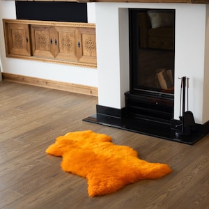 Real Sheepskin Genuine Natural Orange Sheepskin Rug Throw  Scandinavian Style Rug Sheepskin throw Chair Cover Natural Sheep Skin Rugs
