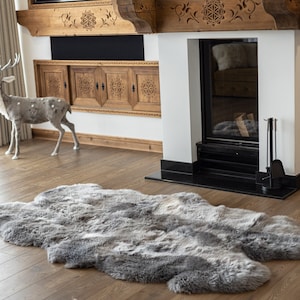 Quattro Sheepskin Rug | Large Sheepskin | Gray Sheepskin | Sheepskin Throw | Merino Sheepskin Rug | #2pol20