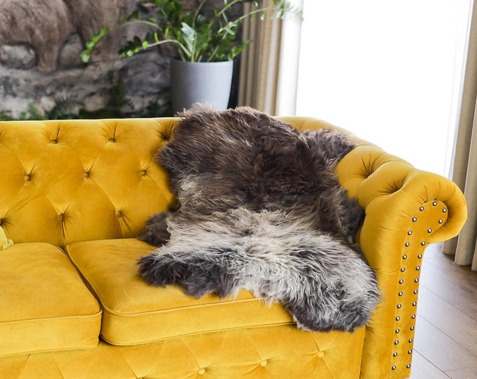 Real Sheepskin Rug Shaggy Rug Chair Cover Scandinavian Home Sheepskin Throw Sheep Skin Gray Brown Sheepskin Home Decor Rugs #Mher59