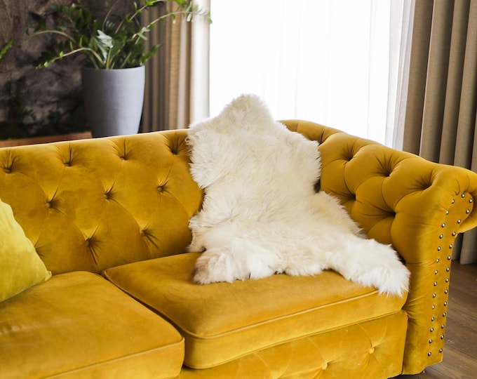 Real Sheepskin Rug Shaggy Rug Chair Cover Scandinavian Home Sheepskin Throw Sheep Skin Ivory Sheepskin Home Decor Rugs #Mher35