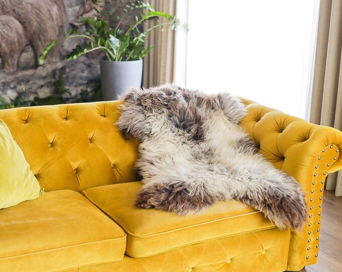 Real Sheepskin Rug Shaggy Rug Chair Cover Scandinavian Home Sheepskin Throw Sheep Skin Ivory Gray Sheepskin Home Decor Rugs #Mher53