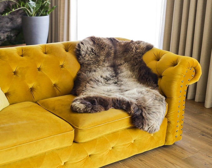 Real Sheepskin Rug Shaggy Rug Chair Cover Scandinavian Home Sheepskin Throw Sheep Skin Gray Brown Sheepskin Home Decor Rugs #Mher46