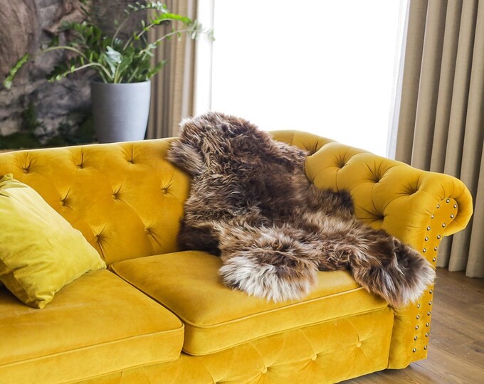 Real Sheepskin Rug Shaggy Rug Chair Cover Scandinavian Home Sheepskin Throw Sheep Skin Ivory Brown Sheepskin Home Decor Rugs #Mher54