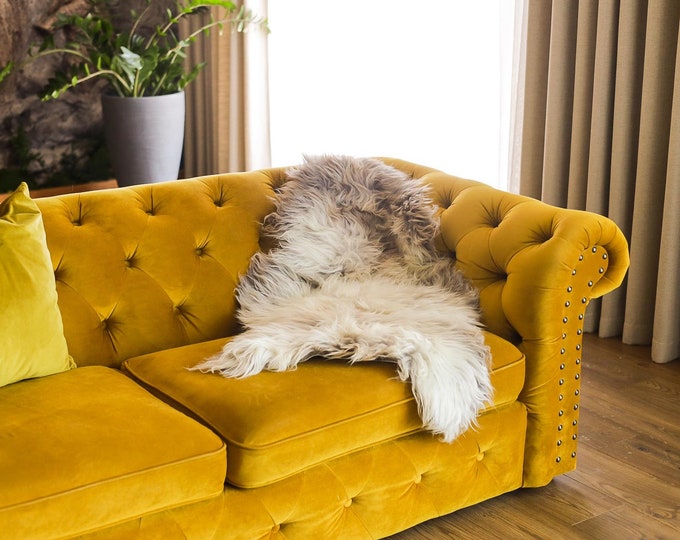 Real Sheepskin Rug Shaggy Rug Chair Cover Scandinavian Home Sheepskin Throw Sheep Skin Brown Ivory Sheepskin Home Decor Rugs #Mher4
