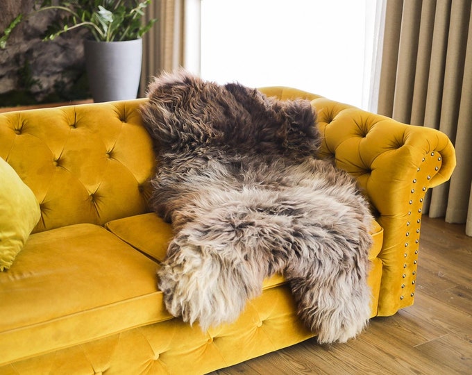 Real Sheepskin Rug Shaggy Rug Chair Cover Scandinavian Home Sheepskin Throw Sheep Skin Gray Brown Sheepskin Home Decor Rugs #Mher34