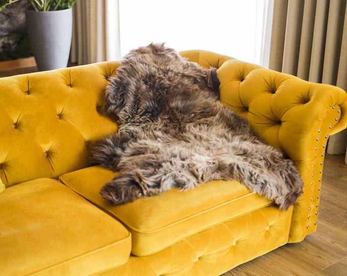 Real Sheepskin Rug Shaggy Rug Chair Cover Scandinavian Home Sheepskin Throw Sheep Skin Brown Gray Sheepskin Home Decor Rugs #Mher36