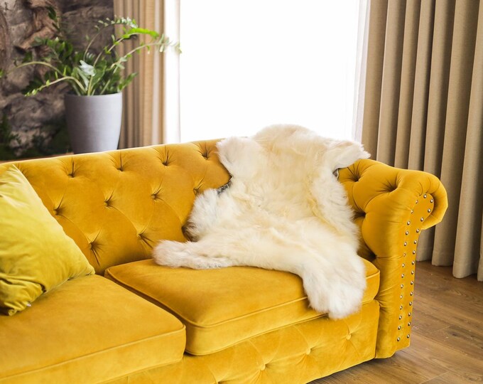 Real Sheepskin Rug Shaggy Rug Chair Cover Scandinavian Home Sheepskin Throw Sheep Skin Brown White Sheepskin Home Decor Rugs #Mher19