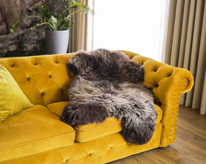 Real Sheepskin Rug Shaggy Rug Chair Cover Scandinavian Home Sheepskin Throw Sheep Skin Gray Brown Sheepskin Home Decor Rugs #Mher32