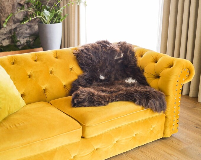 Real Sheepskin Rug Shaggy Rug Chair Cover Scandinavian Home Sheepskin Throw Sheep Skin Ivory Brown Sheepskin Home Decor Rugs #Mher30