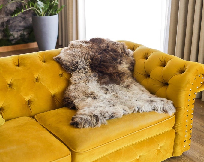 Real Sheepskin Rug Shaggy Rug Chair Cover Scandinavian Home Sheepskin Throw Sheep Skin Gray Brown Sheepskin Home Decor Rugs #Mher42