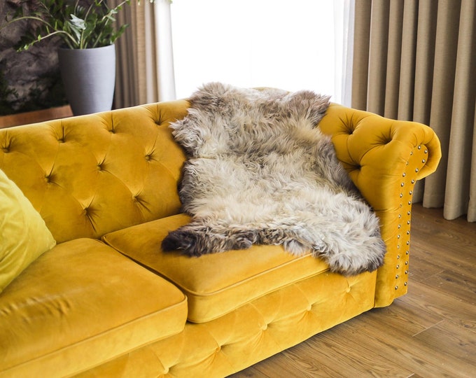 Real Sheepskin Rug Shaggy Rug Chair Cover Scandinavian Home Sheepskin Throw Sheep Skin Brown Gray Sheepskin Home Decor Rugs #Mher39
