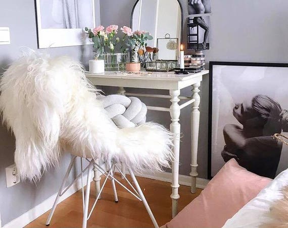 Creamy White Real Icelandic Sheepskin Rug Scandinavian Decor Sofa Sheepskin throw Chair Cover Natural Sheep Skin Rugs White Blanket Fur