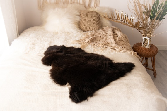 Real Sheepskin Rug Shaggy Rug Chair Cover Sheepskin Throw Sheep Skin Brown Sheepskin Scandinavian Home Decor Rugs #Nuher8