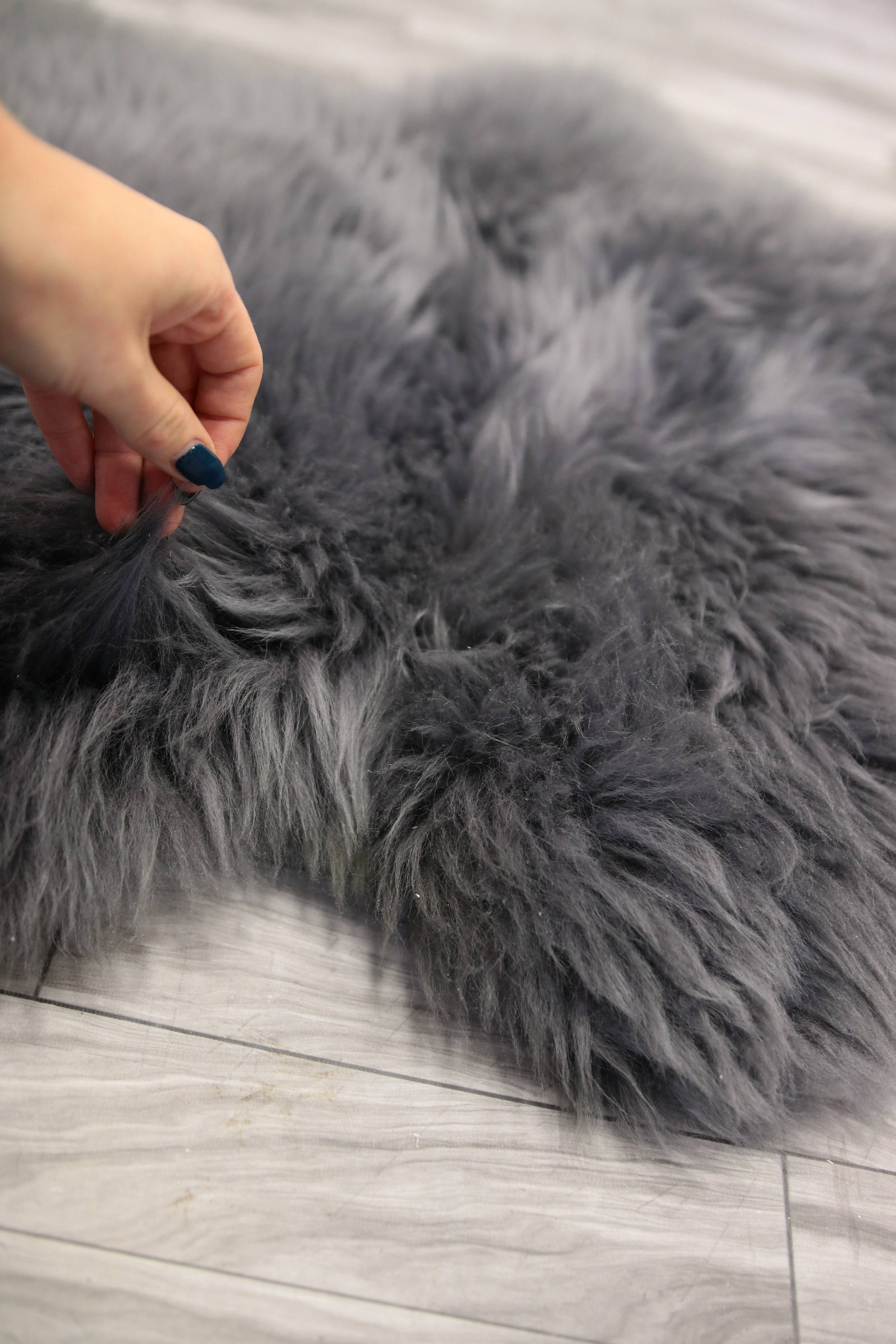 Genuine Natural Gray Sheepskin Rug Sheepskin throw Chair Cover