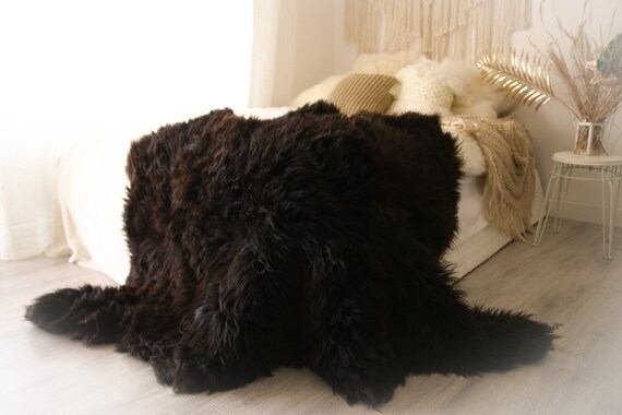 Triple Sheepskin Rug | Creamy white Sheepskin | Brown Sheepskin | Sheepskin Throw | Sheepskin Rug | #Luszy6