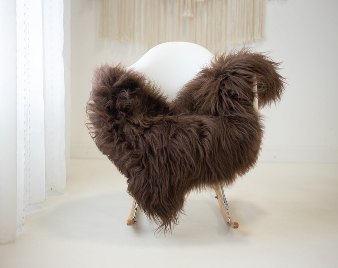 Real Icelandic Sheepskin Rug Scandinavian Decor Sofa Sheepskin throw Chair Cover Natural Sheep Skin Rugs Brown #Iceland1015