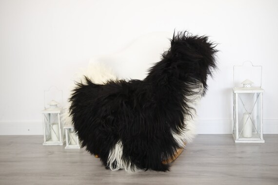 Real Icelandic Sheepskin Rug Scandinavian Decor Sofa Sheepskin throw Chair Cover Natural Sheep Skin Rugs Black Blanket Fur Rug #5is16