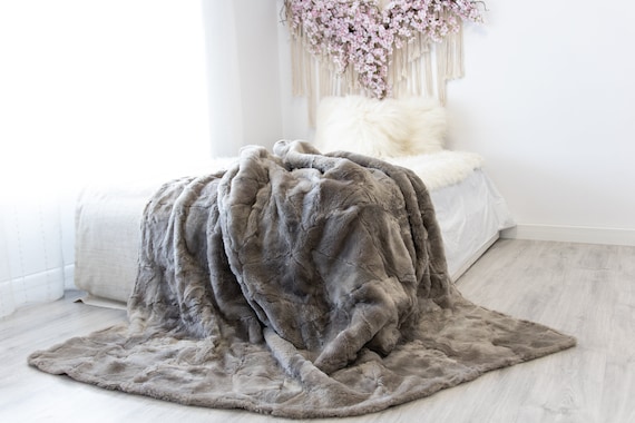 Luxurious Patchwork Toscana Sheepskin Real Fur Throw | Real Fur Blanket | Sheepskin throw | Sheepskin Blanket | Boho Throw |FuFu47
