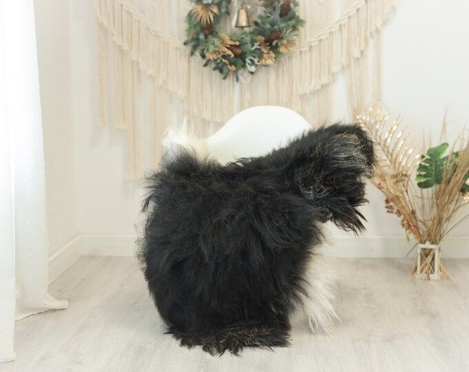 Real Icelandic Sheepskin Rug Scandinavian Decor Sofa Sheepskin throw Chair Cover Natural Sheep Skin Rugs Black Brown #Iceland117