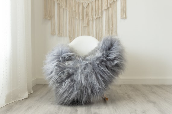 Real Icelandic Sheepskin Rug Scandinavian Home Decor Sofa Sheepskin throw Chair Cover Natural Sheep Skin Rugs Gray #Iceland498