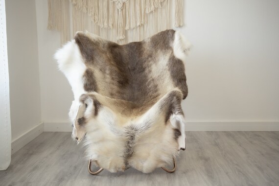 EXTRA LARGE Reindeer Hide | Reindeer Rug | Reindeer Skin | Throw XXL - Scandinavian Style Christmas Decor Brown White Hide #Reindeer77